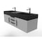Castello Usa Amazon 60" Wall Mounted Gray Vanity With Black Top And Black Handles CB-MC-60G-BL-2056-BL - alternate 5